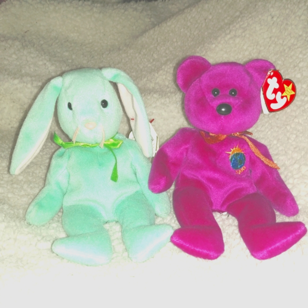 🐯🐰 TY Beanie Babies - Rare and Retired - Group of two